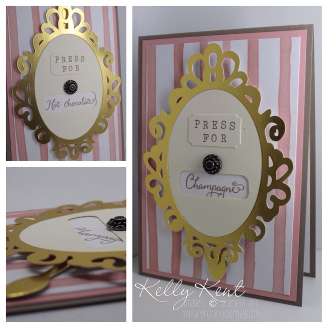 Press for Champagne (Hot Chocolate) Spinner Card. Kelly Kent - mypapercraftjourney.com