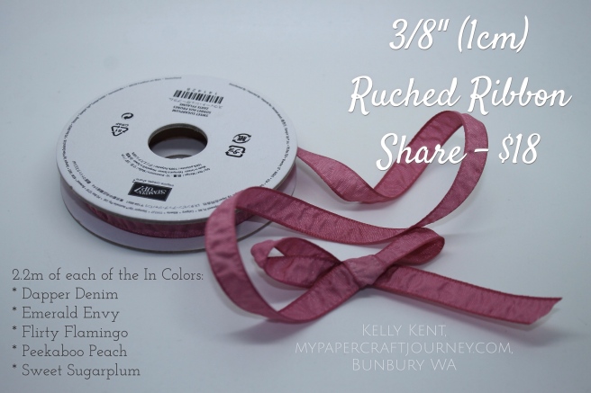 2016 Ruched Ribbon Share - Kelly Kent, mypapercraftjourney.com.