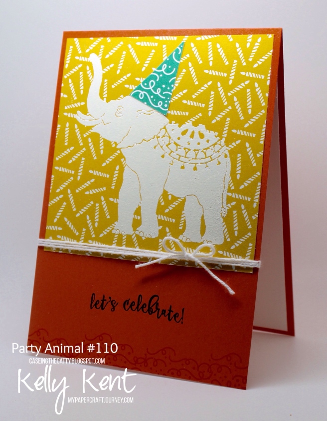 CASEing the Catty #110 - Party Animal Elephants. Kelly Kent - mypapercraftjourney.com.